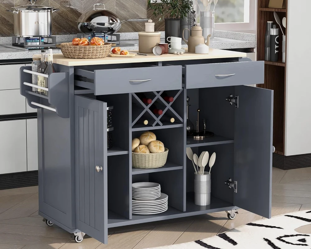 kitchen island with pull out drawers